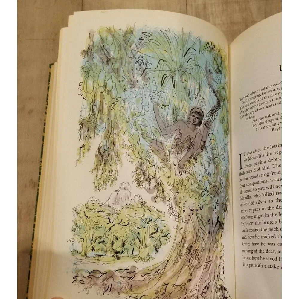 The Jungle Books Rudyard Kipling Heritage Press 1968 HC Vg Vintage Childrens